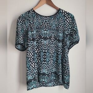 MNG Womens Size Large Animal Print Blouse